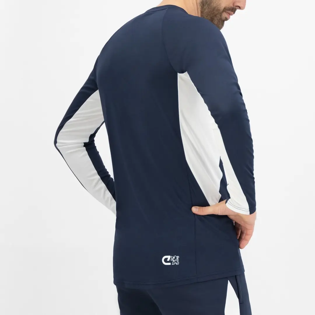 Cruyff Turn Tech LS Shirt Heren XXL - Navy/Wit