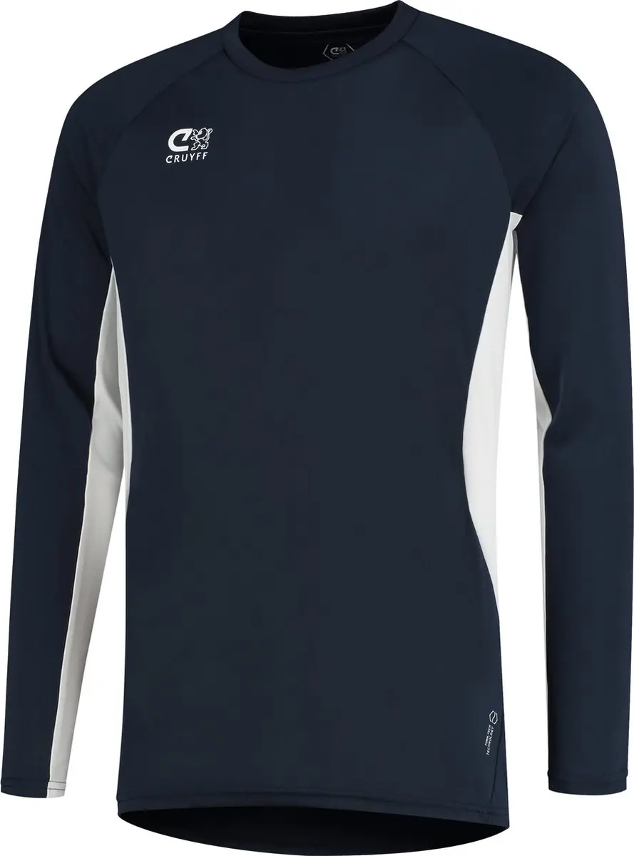 Cruyff Turn Tech LS Shirt Heren XXL - Navy/Wit