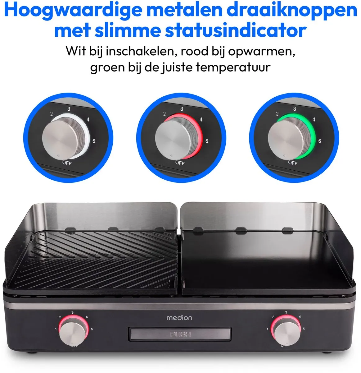 Medion MD12027 Tafelgrill - 2400W - Dual-zone - Zwart