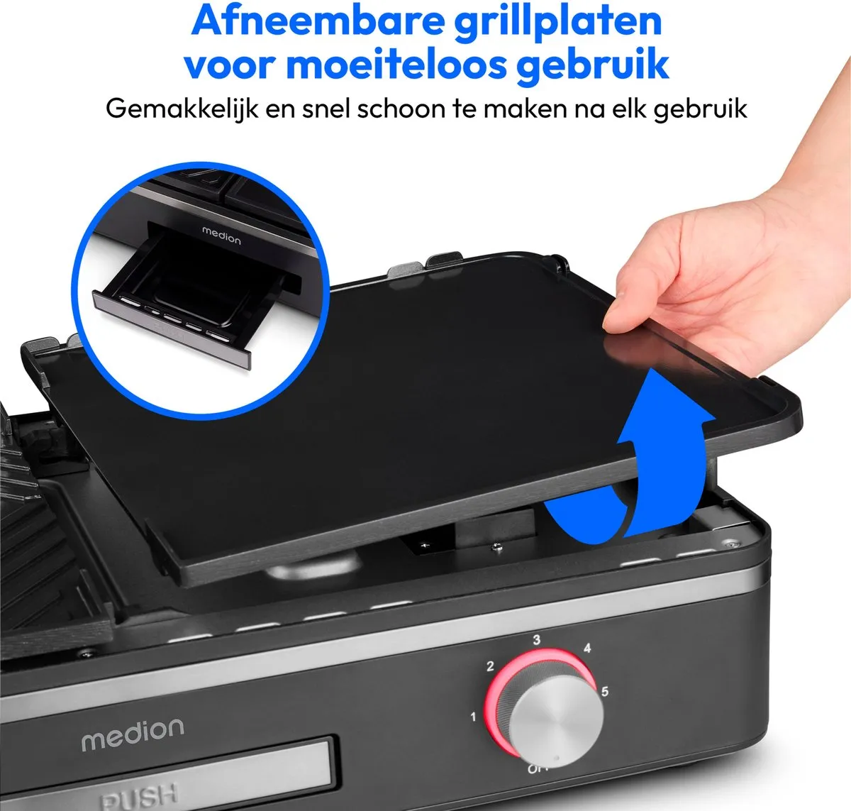 Medion MD12027 Tafelgrill - 2400W - Dual-zone - Zwart
