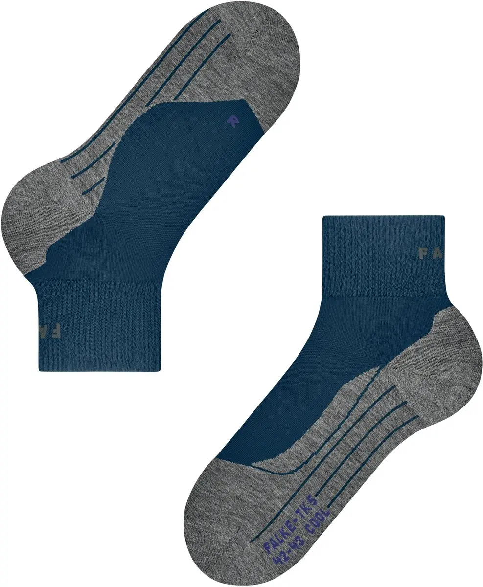 Falke TK5 Wander Cool Short Heren Trekking Sokken - Blauw - 39-41