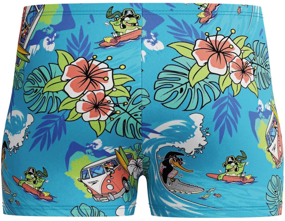 Speedo Digital Allover Aqua Zwemboxer Jongens 104 - Lichtblauw/Oranje/Groen