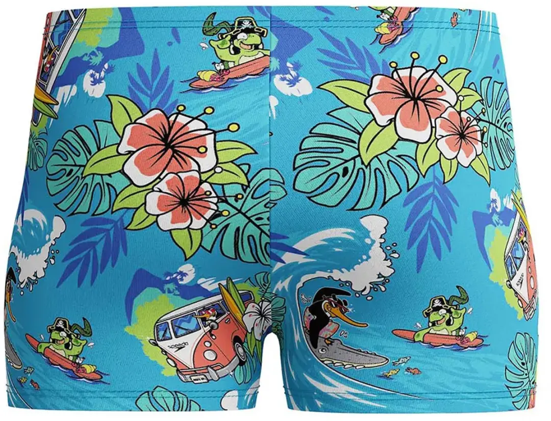 Speedo Digital Allover Aqua Zwemboxer Jongens 104 - Lichtblauw/Oranje/Groen
