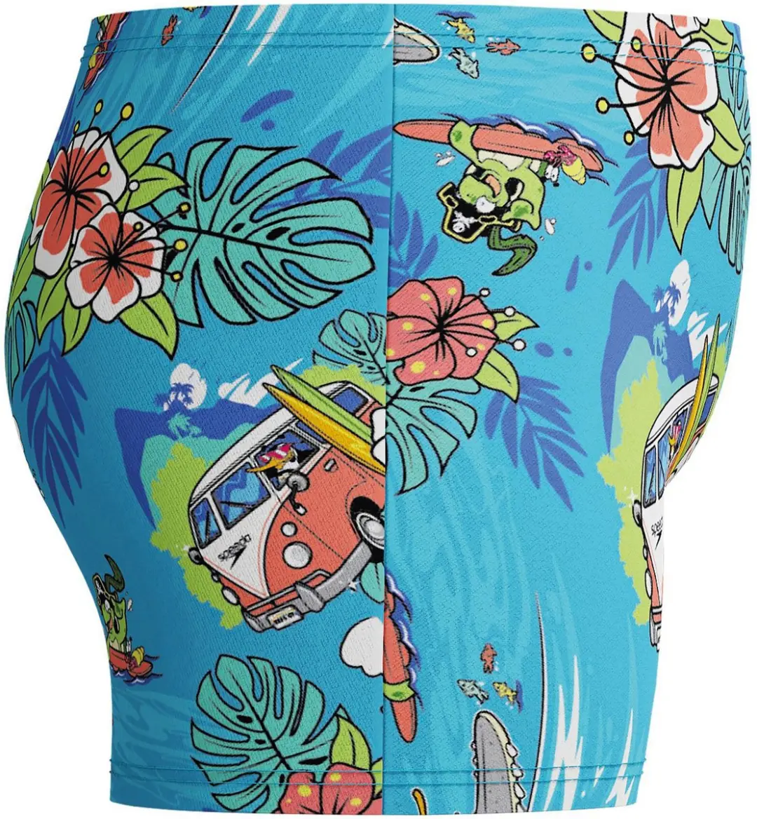 Speedo Digital Allover Aqua Zwemboxer Jongens 104 - Lichtblauw/Oranje/Groen