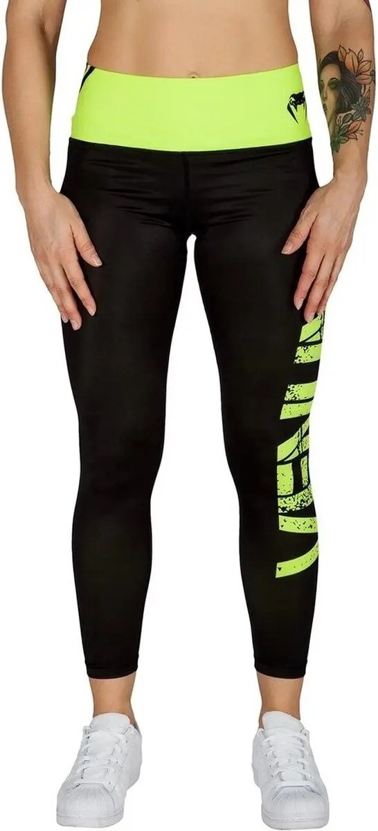 Venum Dames Power Sport Legging - S - Zwart/Neo Geel - afbeelding 6 van 6