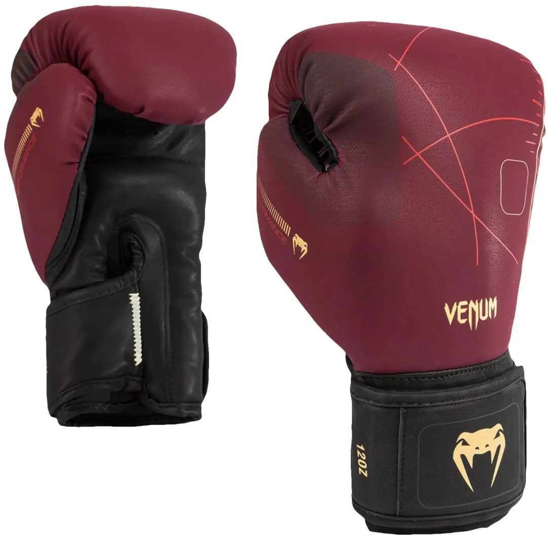 Venum Tactical XT Bokshandschoenen 16 OZ - Bordeauxrood/Zwart/Goud - afbeelding 6 van 6