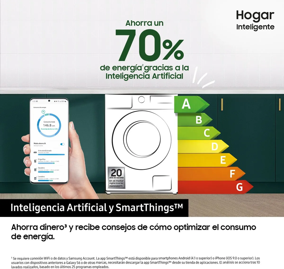 Samsung WW90DG6U85HH wasmachine Voorbelading 9 kg 1400 RPM Wit