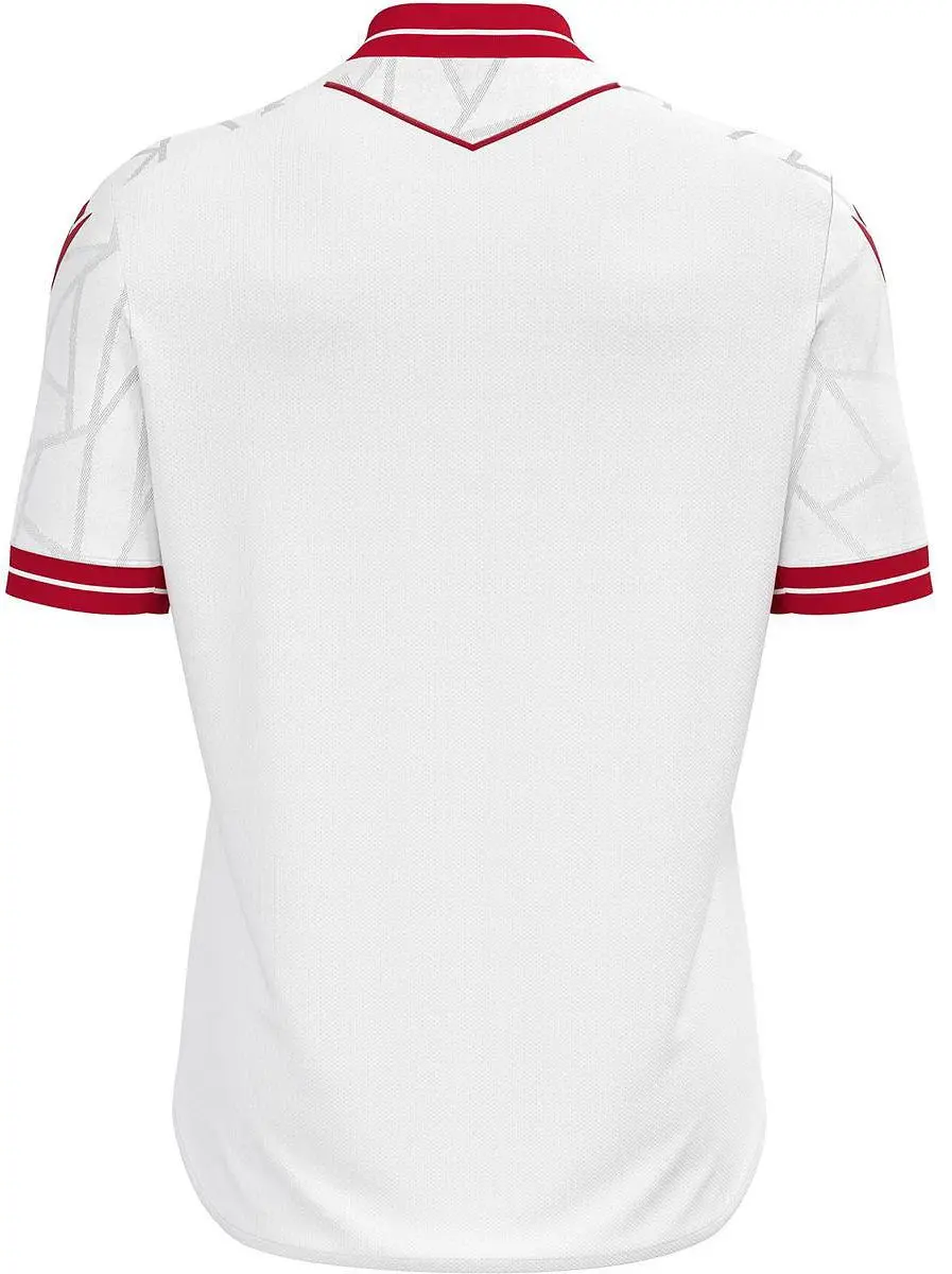 Macron Cerberus Shirt Heren Korte Mouw - L - Wit/Rood