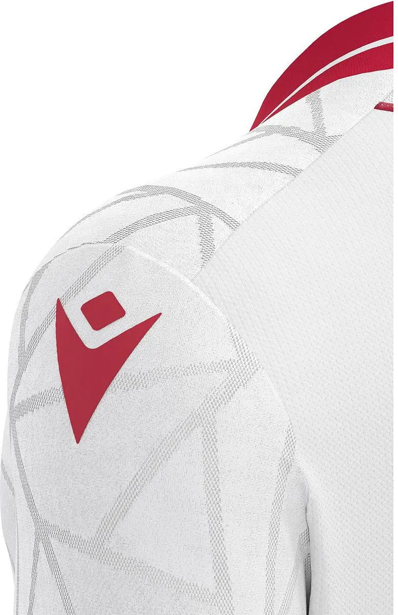 Macron Cerberus Shirt Heren Korte Mouw - L - Wit/Rood