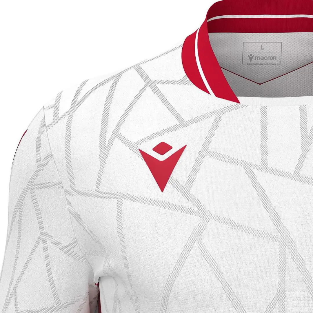 Macron Cerberus Shirt Heren Korte Mouw - L - Wit/Rood