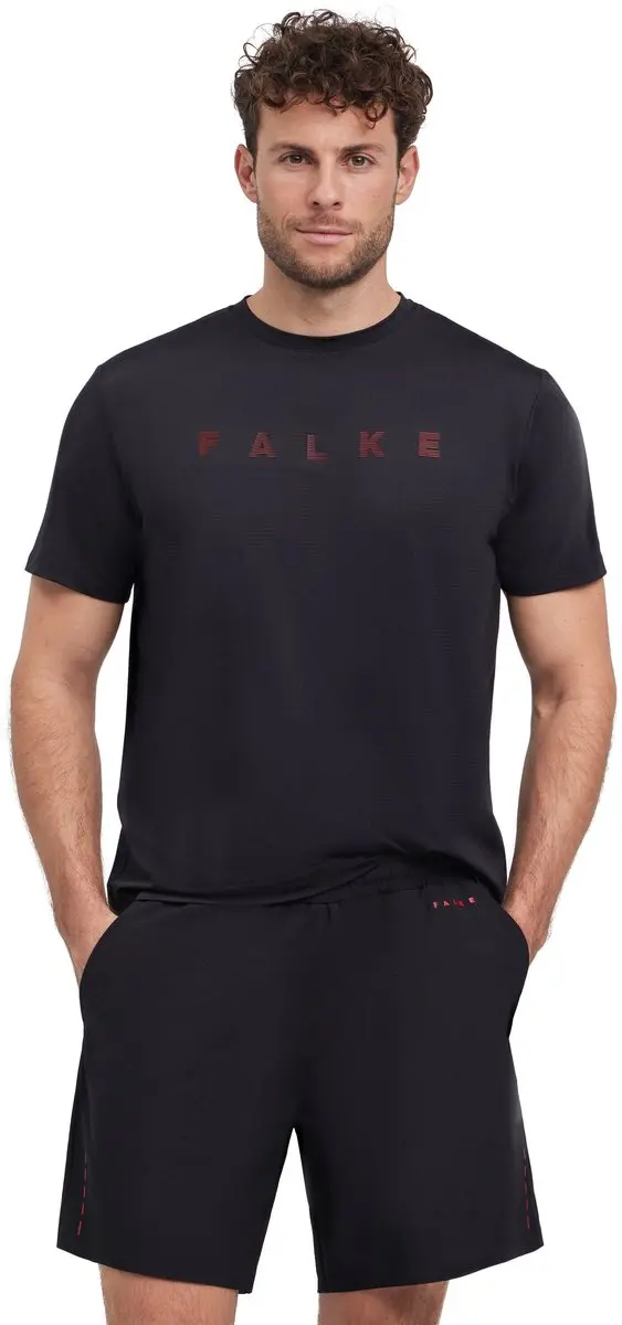 Falke Training Logo Shirt Korte Mouwen Heren - Zwart - Maat S - afbeelding 6 van 6