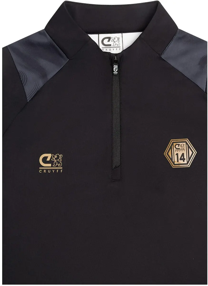 Cruyff Zip Top Sporttop 176 - Zwart/Goud