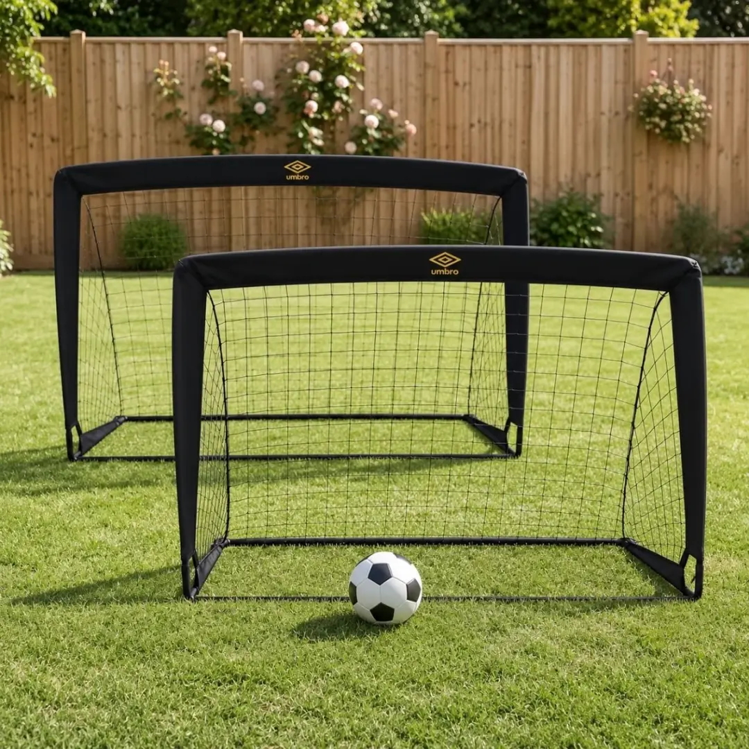 Umbro Pop-Up Voetbaldoel Set 2x - 120x90cm - Zwart