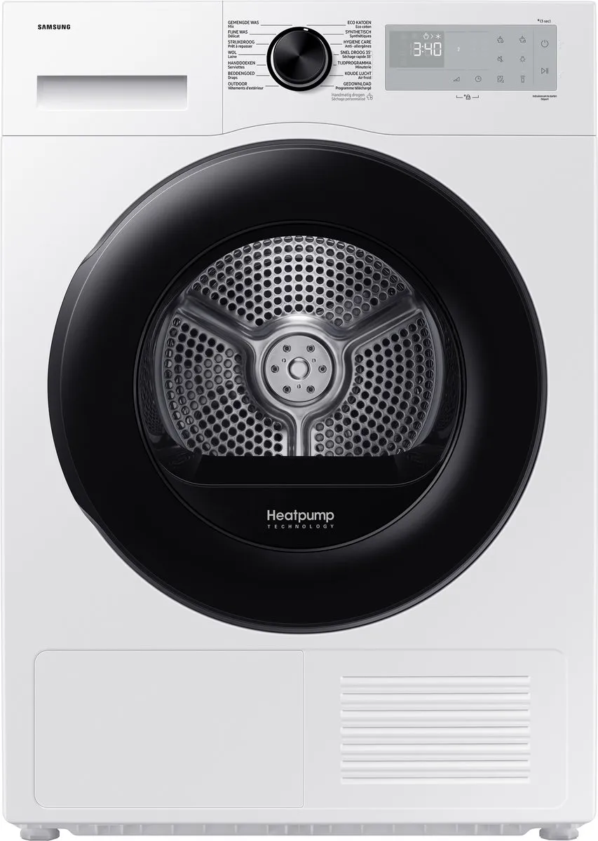 Samsung DV9UDG52A0AHEN Wasdroger - Warmtepompdroger - 9kg - Wit - NL/FR