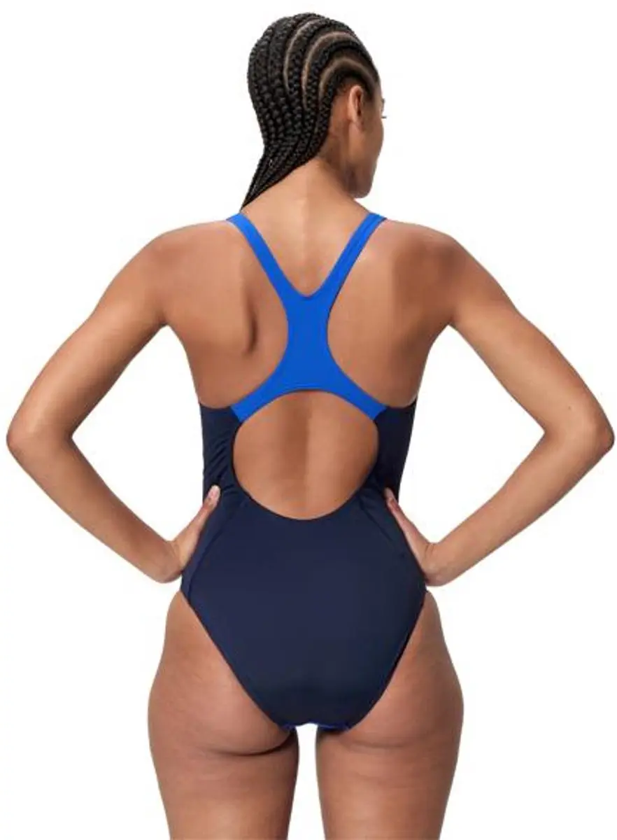 Speedo Solid Splice Medalist Dames Sportbadpak - Marine