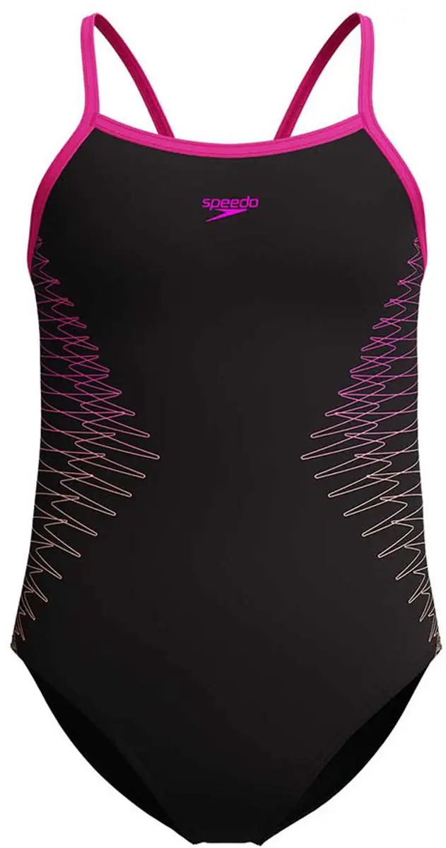 Speedo Plastisol Placement Thinstrap Muscleback Zwemkleding - 5-6 jaar - Flare Pink