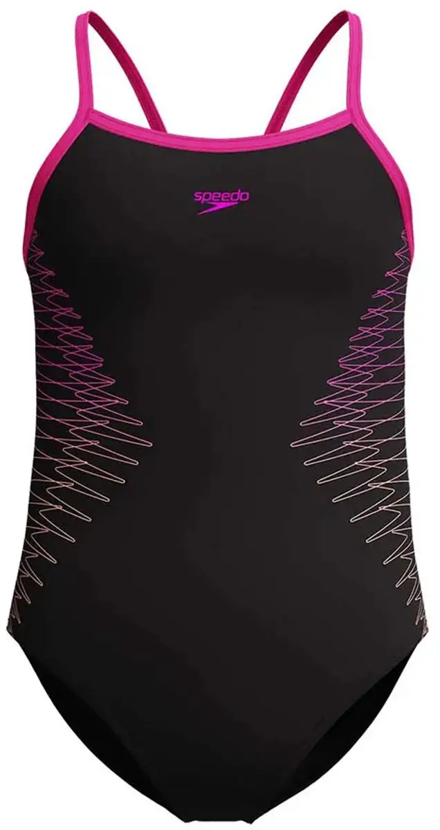 Speedo Plastisol Placement Thinstrap Muscleback Zwemkleding - 5-6 jaar - Flare Pink