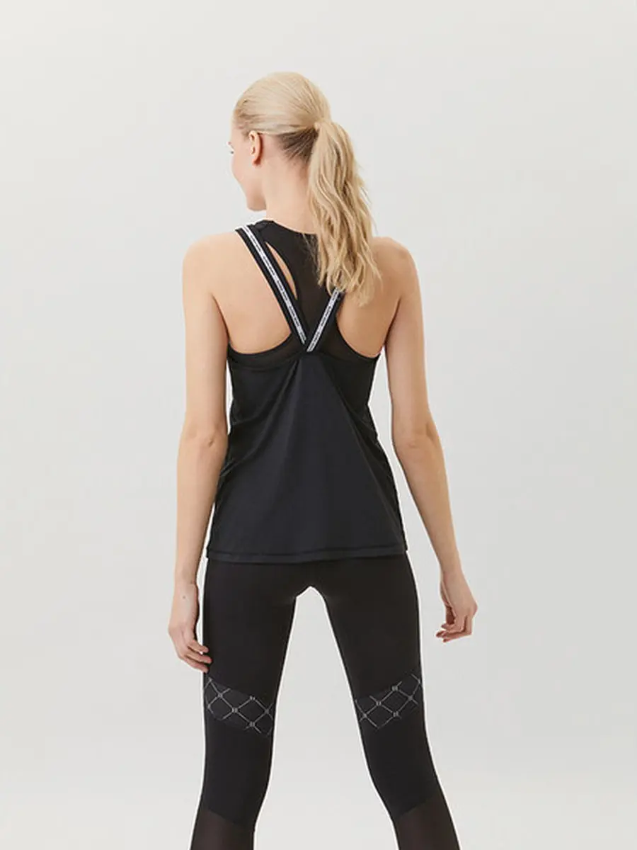 Björn Borg Elastic Tank Sportshirt - Vrouwen M - Zwart
