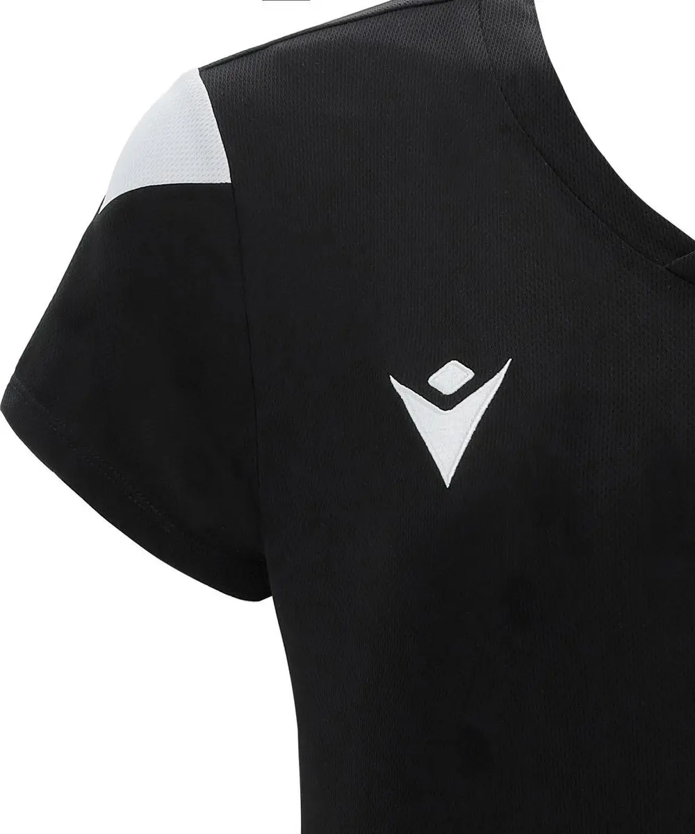 Macron Oxygen Shirt Dames Korte Mouw - L - Zwart/Wit