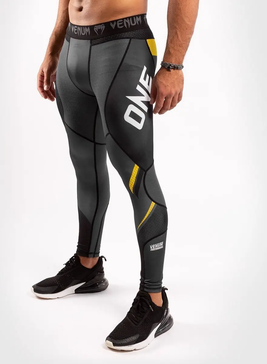 Venum ONE FC Impact Compression Tights - Grijs/Geel S