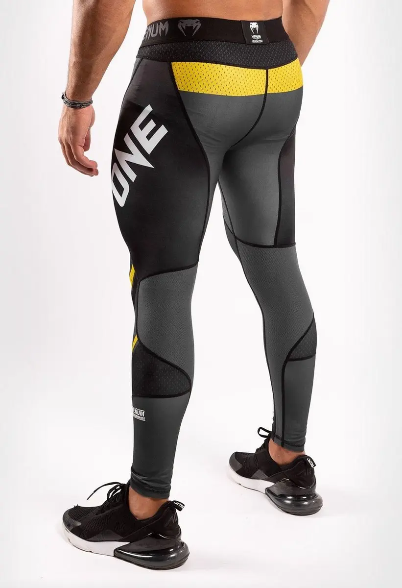 Venum ONE FC Impact Compression Tights - Grijs/Geel S - afbeelding 6 van 6