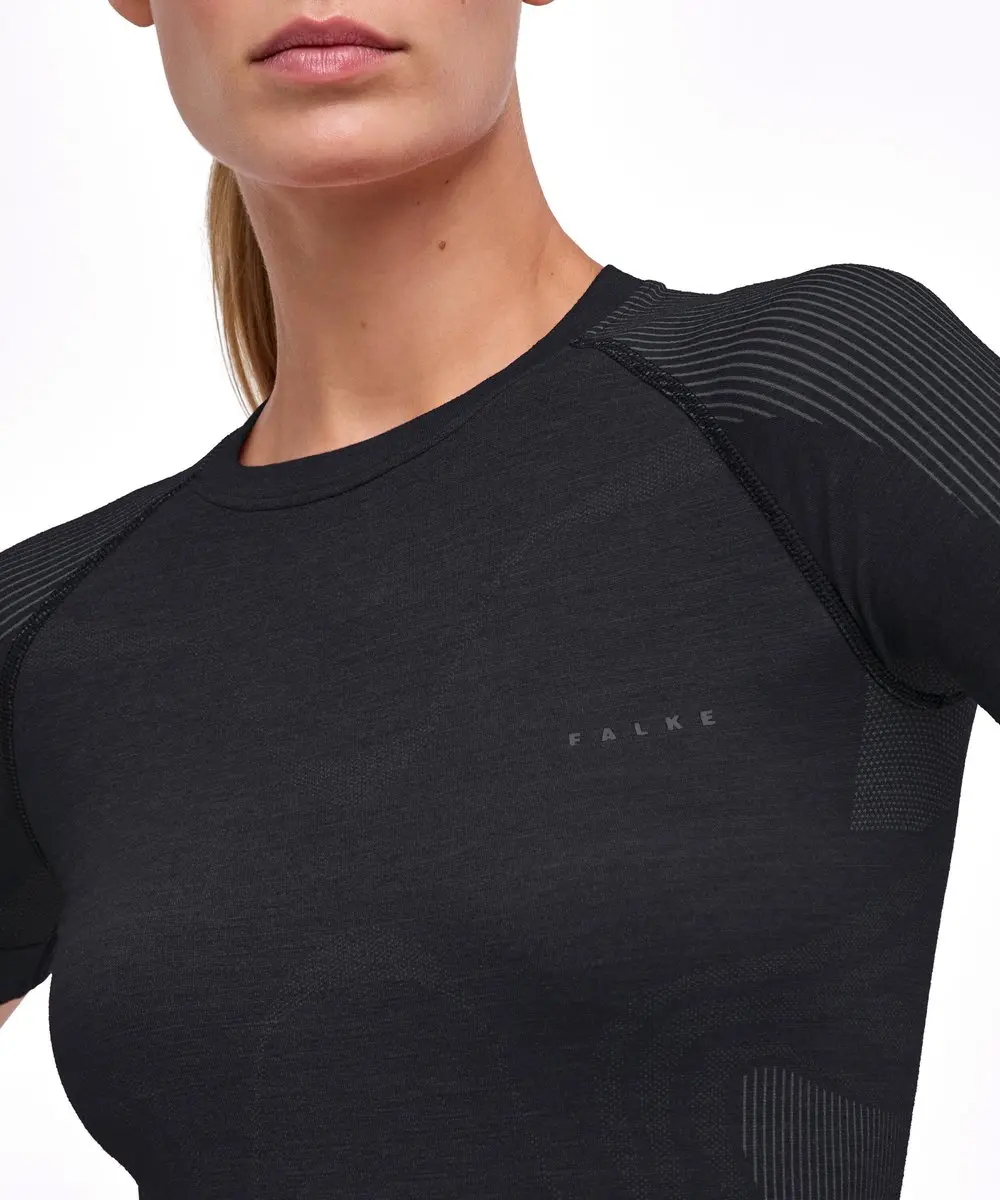 Falke Dames T-shirt 33442-3000 - XS - Zwart