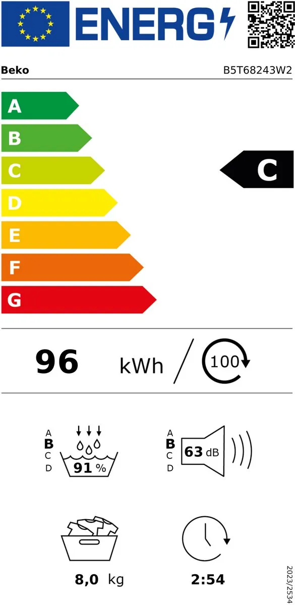 Beko B5T68243W2 Warmtepompdroger 8kg - Wit