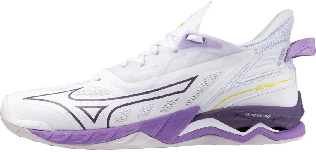 Mizuno Wave Mirage 5 Dames Indoorschoenen - 38 - Wit/Paars