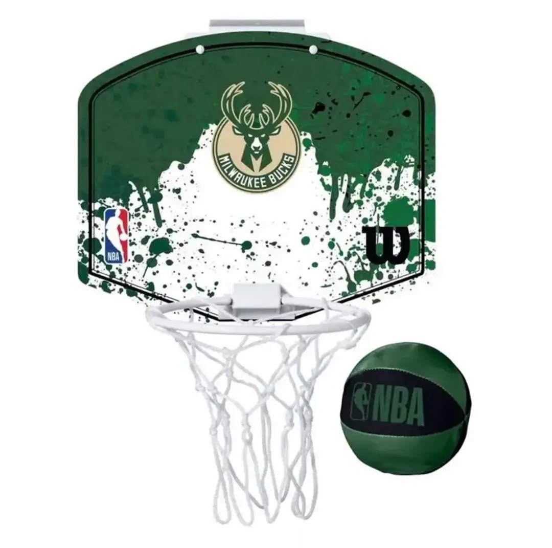 Wilson NBA Team Mini Hoop Bucks - Groene/Witte Set