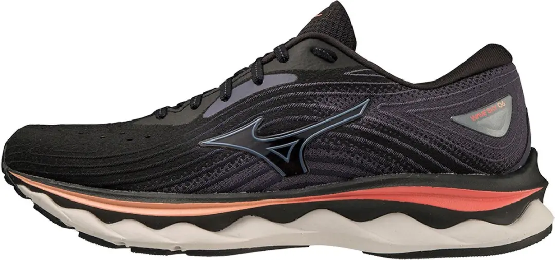 Mizuno Wave Sky 6 Sportschoenen - 38.5 - Donker grijs/zwart/roze