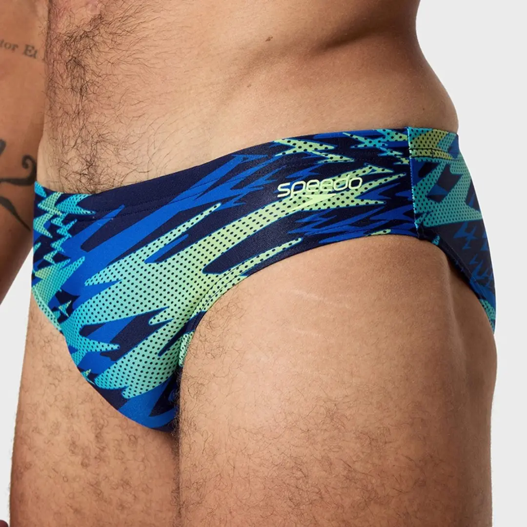 Speedo Hyperboom Heren Zwemslip - XL - Blauw & Groen