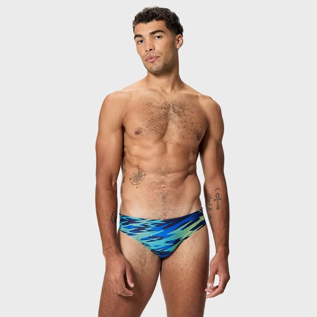 Speedo Hyperboom Heren Zwemslip - XL - Blauw & Groen