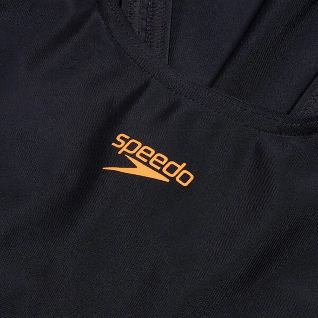 Speedo Placement Muscleback Sportbadpak 128 - Zwart/Oranje
