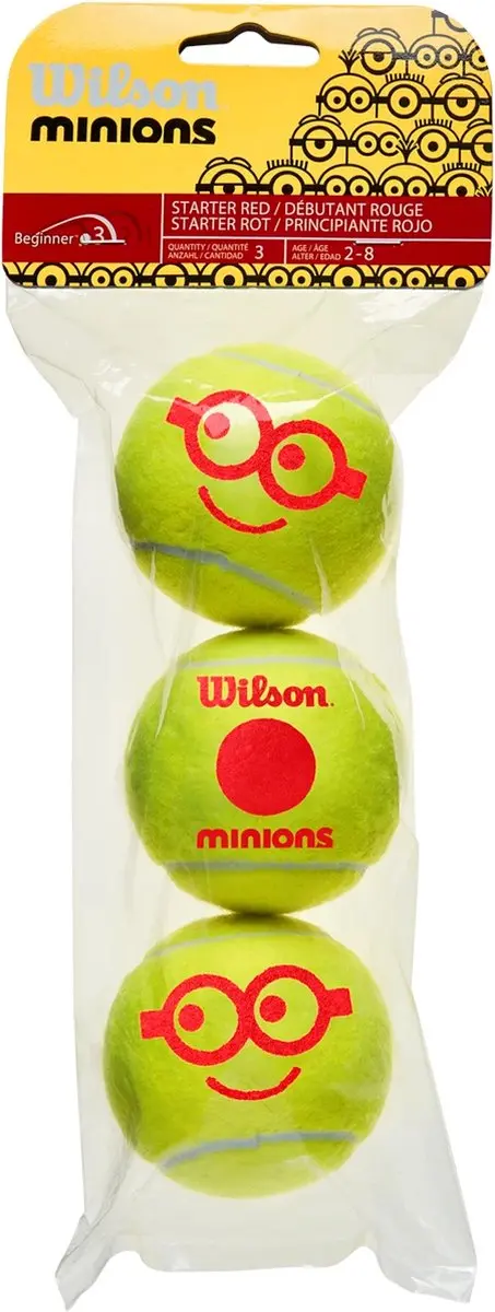 Wilson Minions Stage 3 Tennisballen - 3 Stuks - Rood
