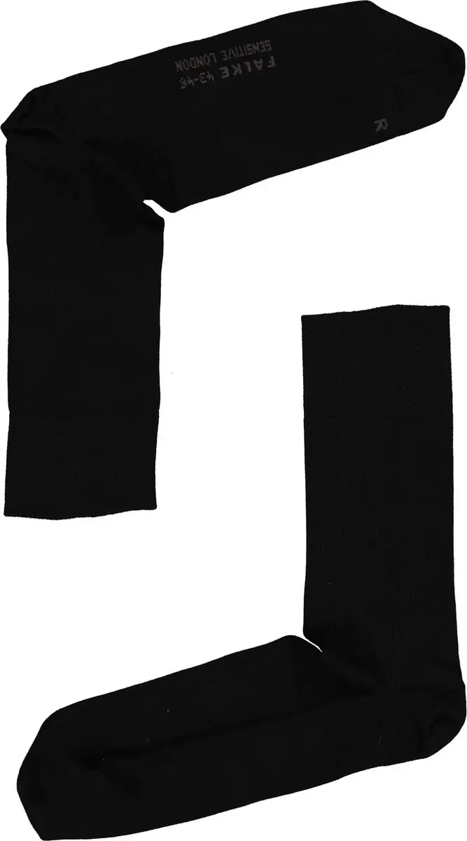 Falke Sensitive London Herensokken - Zwart - Maat 47-50