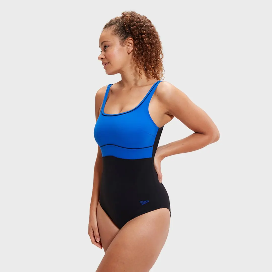 Speedo Womens Shaping ContourEclipse 1 Piece - Maat 38 - Zwart/Blauw
