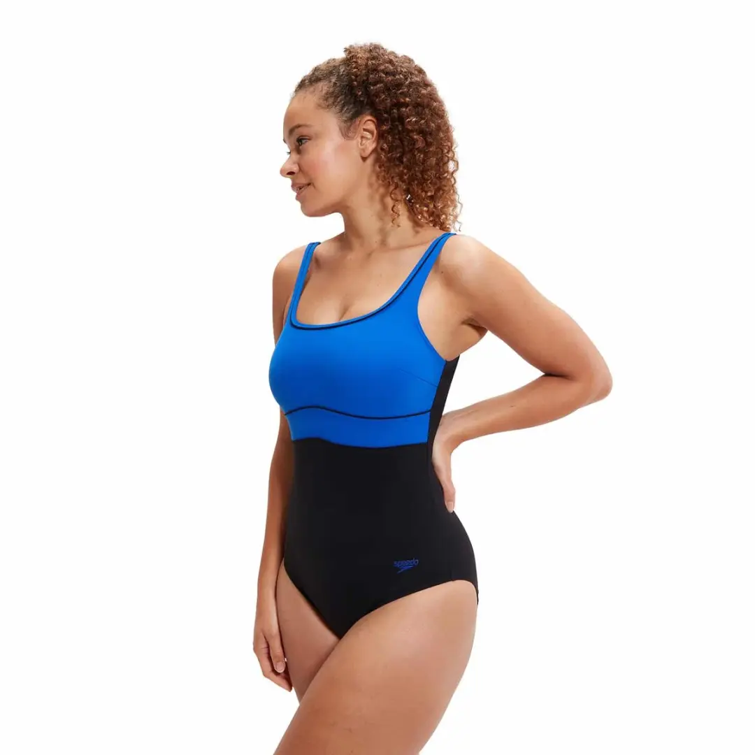 Speedo Womens Shaping ContourEclipse 1 Piece - Maat 38 - Zwart/Blauw