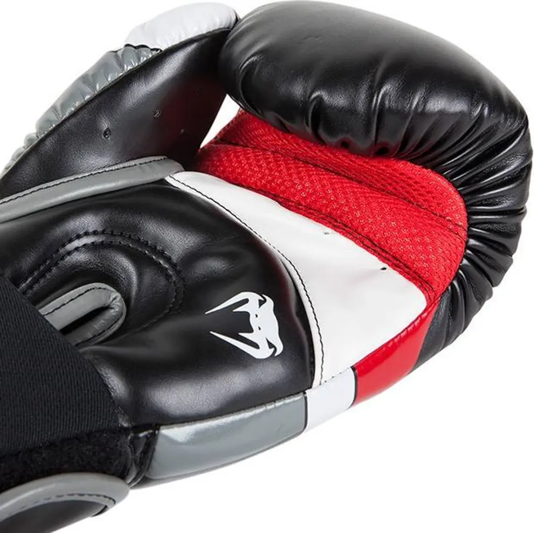 Venum Elite Bokshandschoenen 10 OZ - Zwart/Rood/Grijs
