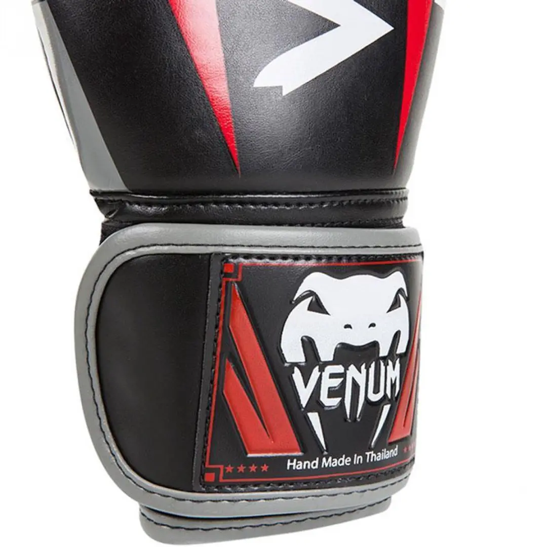 Venum Elite Bokshandschoenen 10 OZ - Zwart/Rood/Grijs - afbeelding 6 van 6
