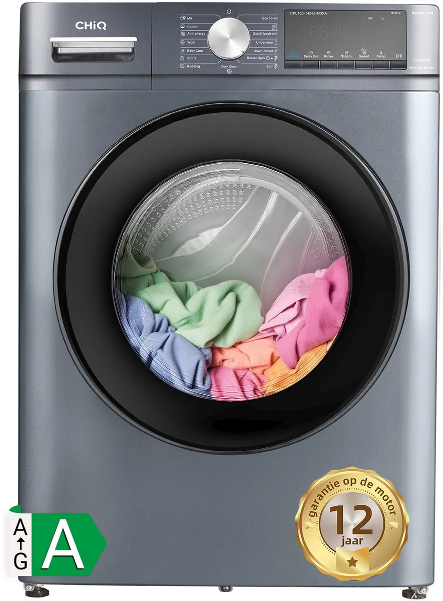 CHiQ CFL100-14586IM3XA Wasmachine 10kg - Grijs