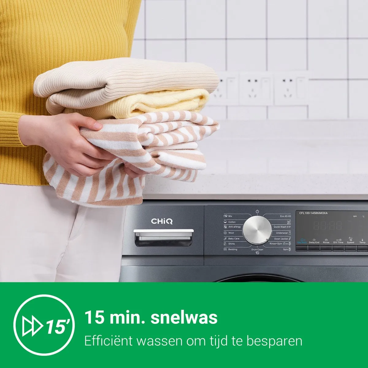 CHiQ CFL100-14586IM3XA Wasmachine 10kg - Grijs - afbeelding 6 van 6