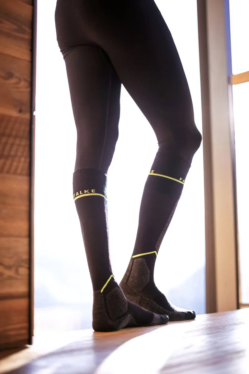Falke SK Wool Compressie Skisokken Heren - 39-42 - Zwart