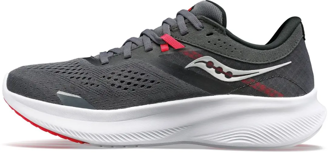 Saucony Ride 16 Dames Hardloopschoenen - 36 - Donkergrijs/Zilver/Rood