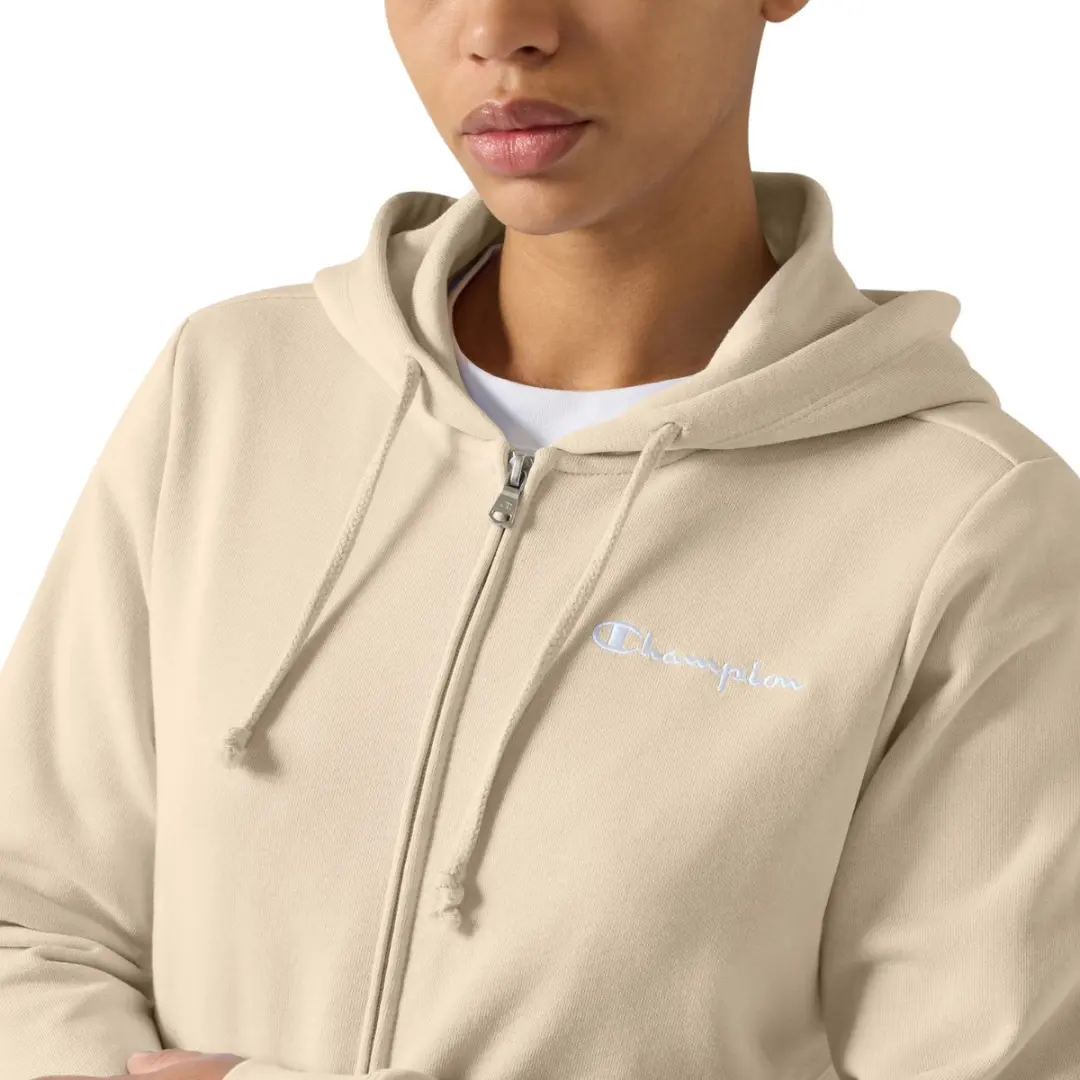 Champion MS041 Full Zip Hoodie Sweatshirt - Dames S - Beige
