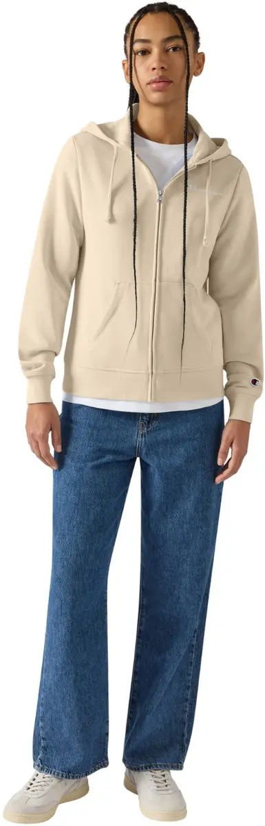 Champion MS041 Full Zip Hoodie Sweatshirt - Dames S - Beige