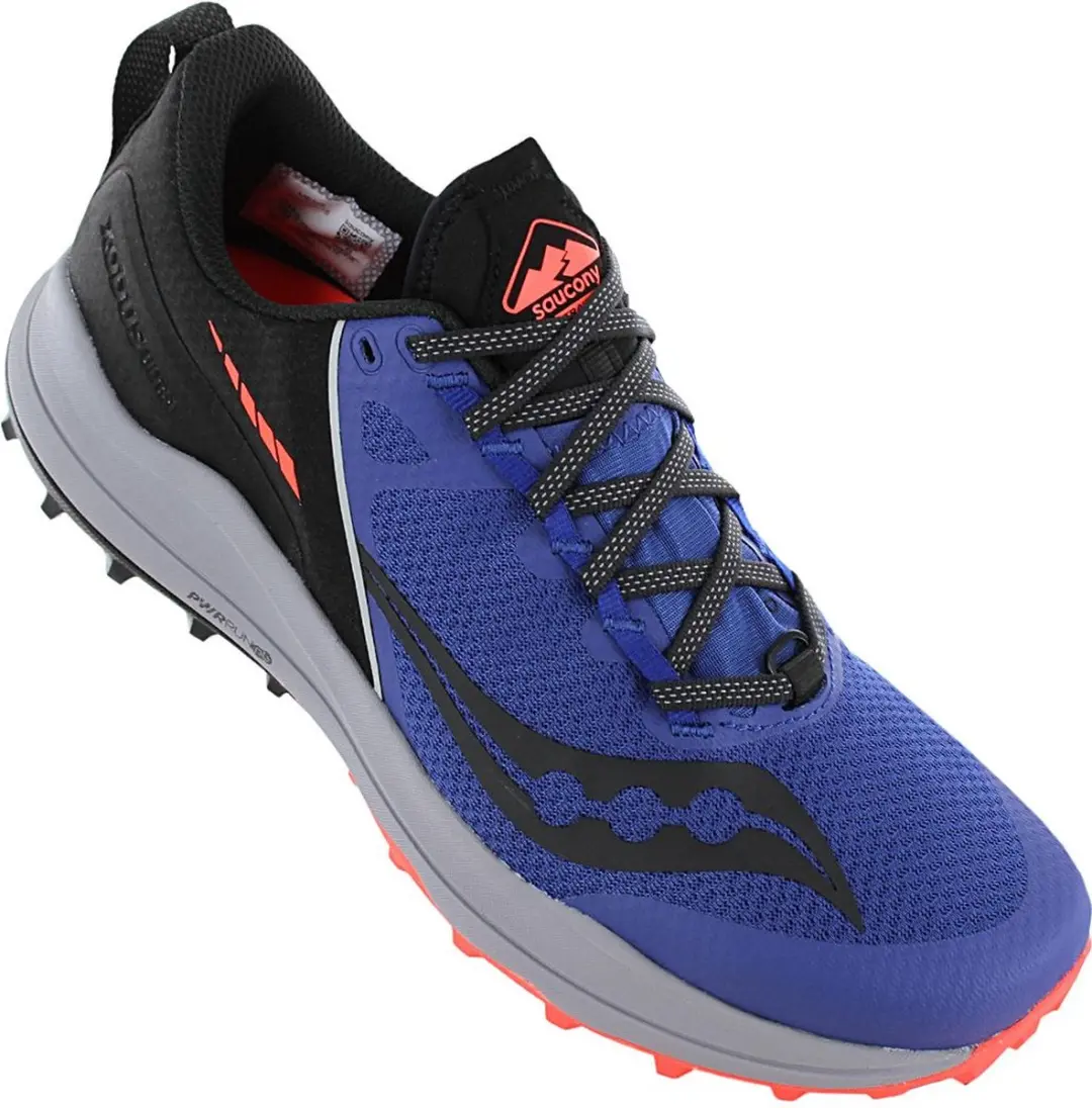 Saucony Xodus Ultra Heren Sportschoenen - Trail 44.5 - Blauw/Wit/Rood