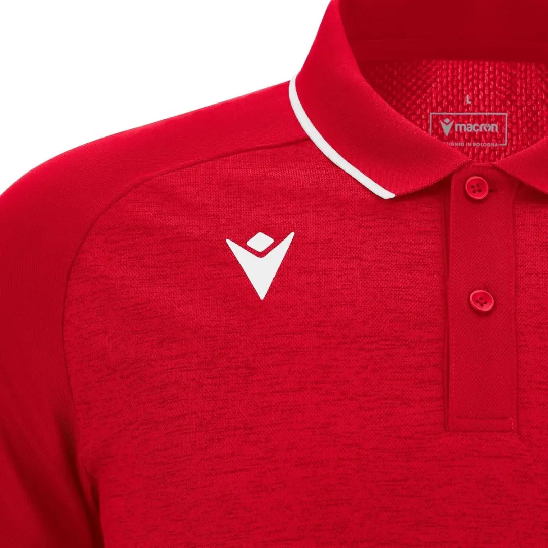 Macron Glory Aulos Polo Heren - Rood/Wit S