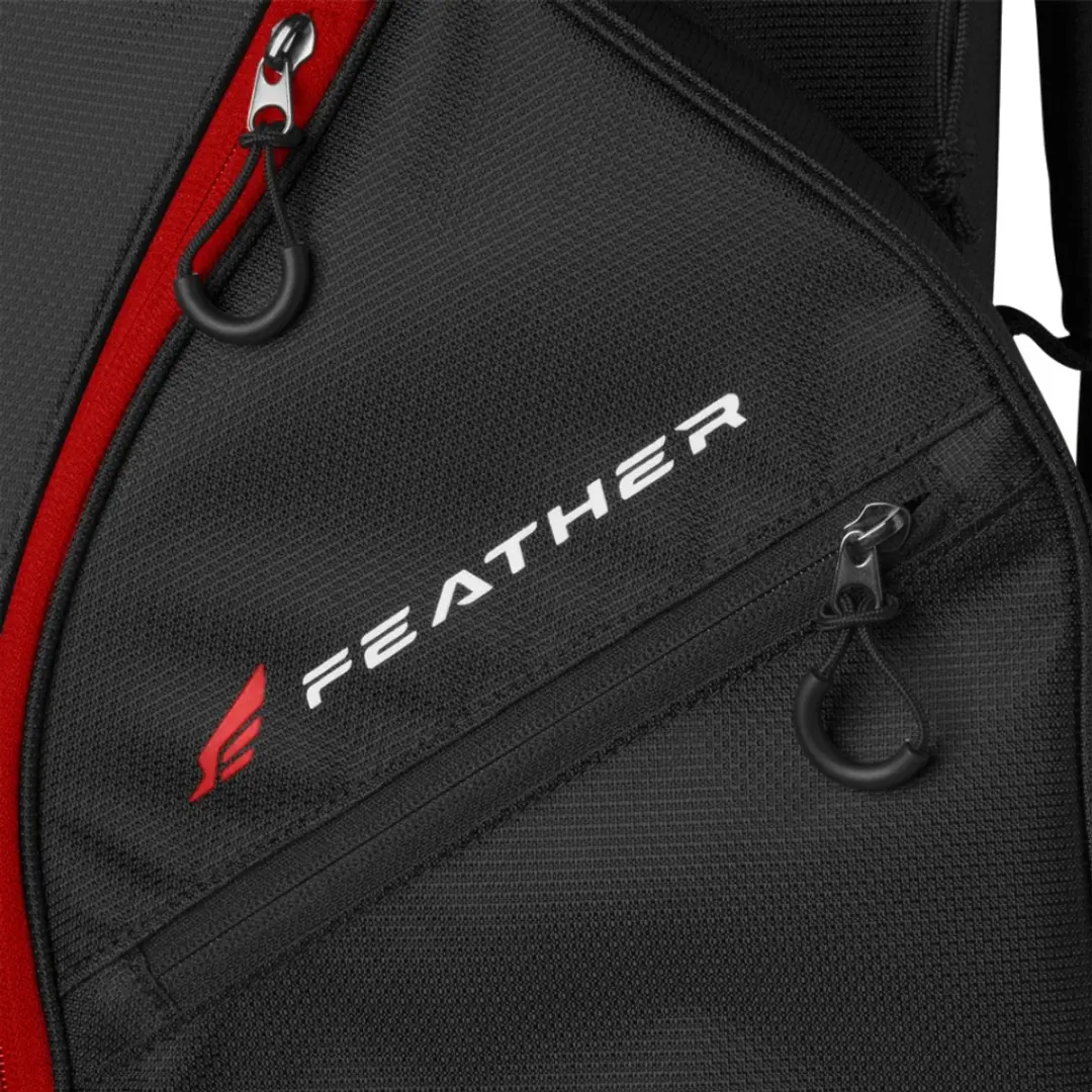Wilson Feather Cartbag 2026 - 10 Vakken - Zwart/Grijs/Rood