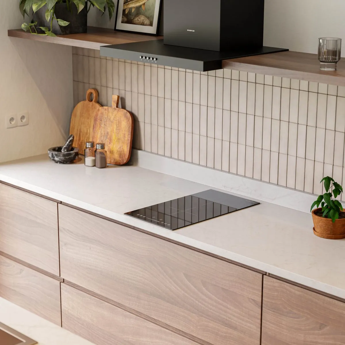 Inventum IKI3008 inbouw inductiekookplaat 30 cm - 1-fase - 2 kookzones - Boost - Timer - Kinderslot - Randloos - Elektrische kookplaat 2 pits - Zwart