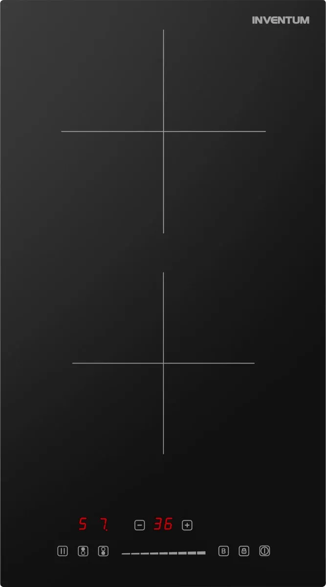 Inventum IKI3008 inbouw inductiekookplaat 30 cm - 1-fase - 2 kookzones - Boost - Timer - Kinderslot - Randloos - Elektrische kookplaat 2 pits - Zwart